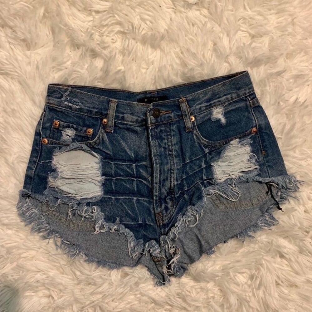 Distressed Denim Shorts